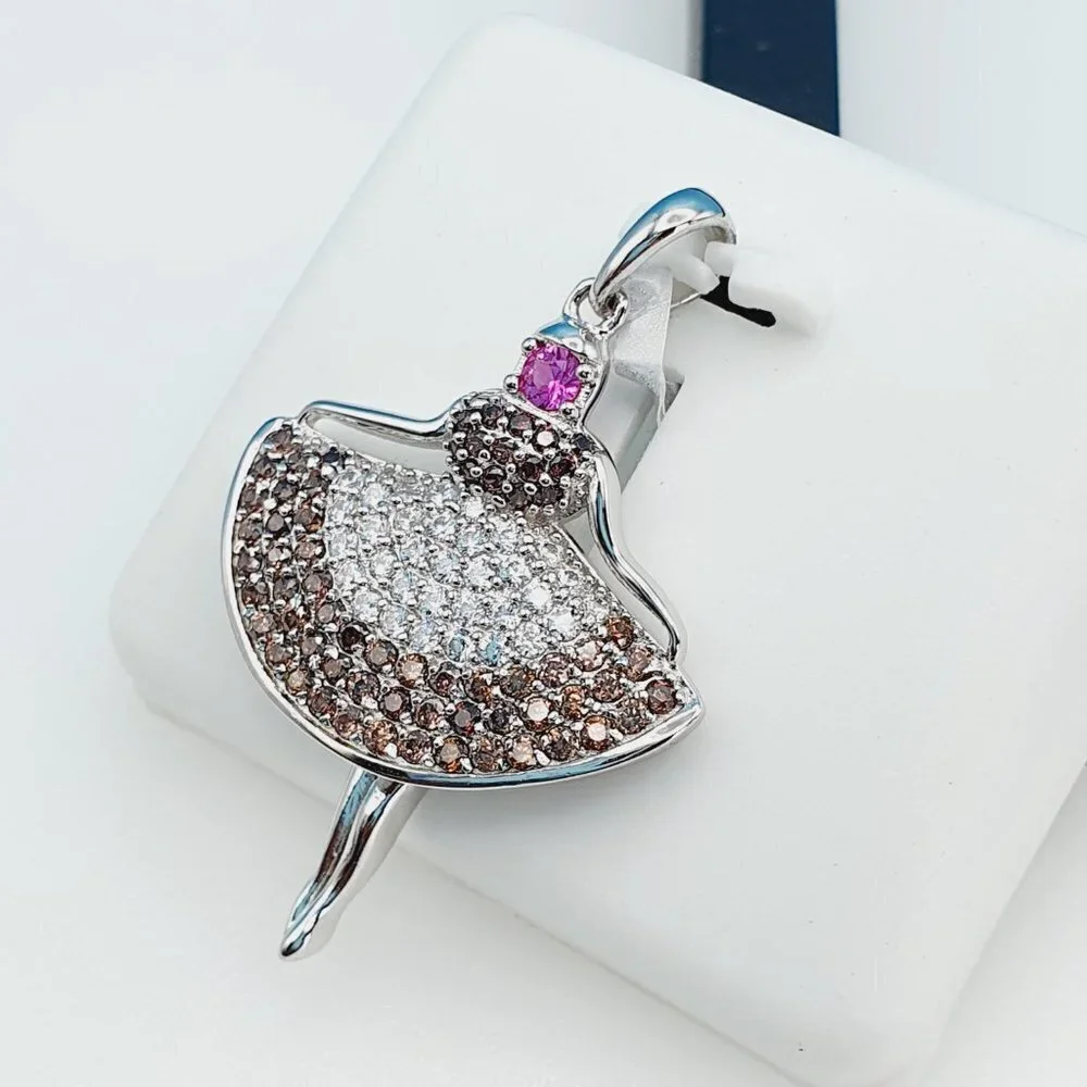 925 Sterling Silver Cubic Zirconia Pendant, UU1P6A6039